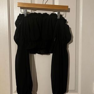 Fashion Nova Black Off The Shoulder Top Medium